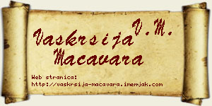 Vaskrsija Macavara vizit kartica